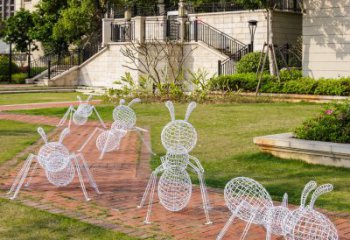 日照蚂蚁雕塑-户外公园大型不锈钢镂空蚂蚁雕塑